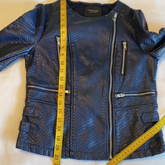 Piperlime Collection Woman’s Faux Leather Jacket Navy Color Size XS - Picture 13 of 13